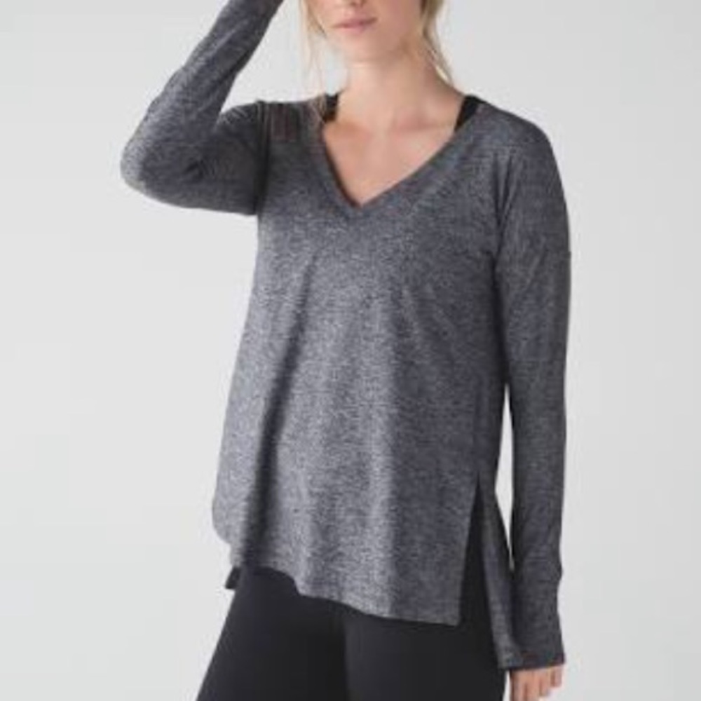Lululemon Dash to Class Grey Long Sleeve Top Sz 4